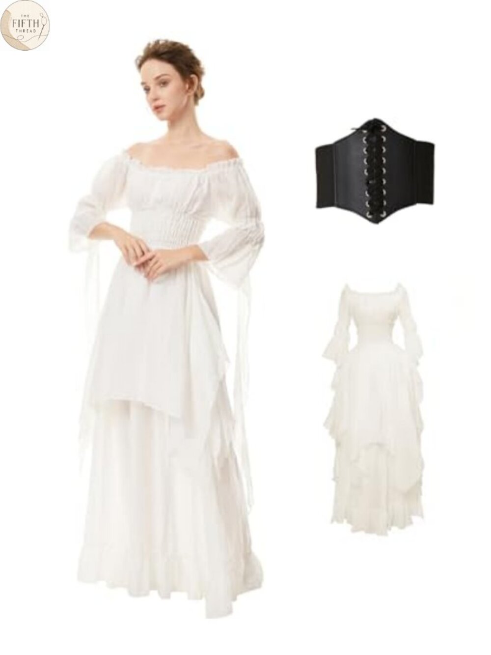 Renaissance Witch Dress Puff Sleeve Gothic Halloween Costume